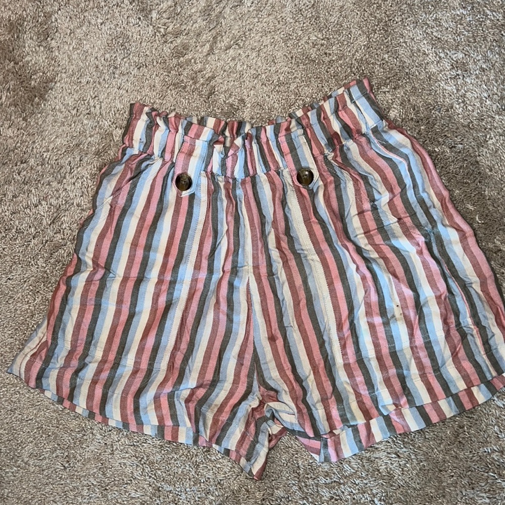 I’m selling striped paper bag shorts from American eagle